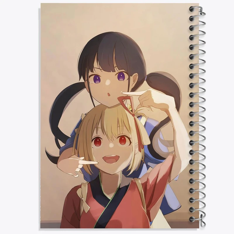 دفتر نقاشی 50 برگ خندالو مدل تاکینا و چیساتو انیمه لیکوریس ریکویل Lycoris Recoil کد 22985