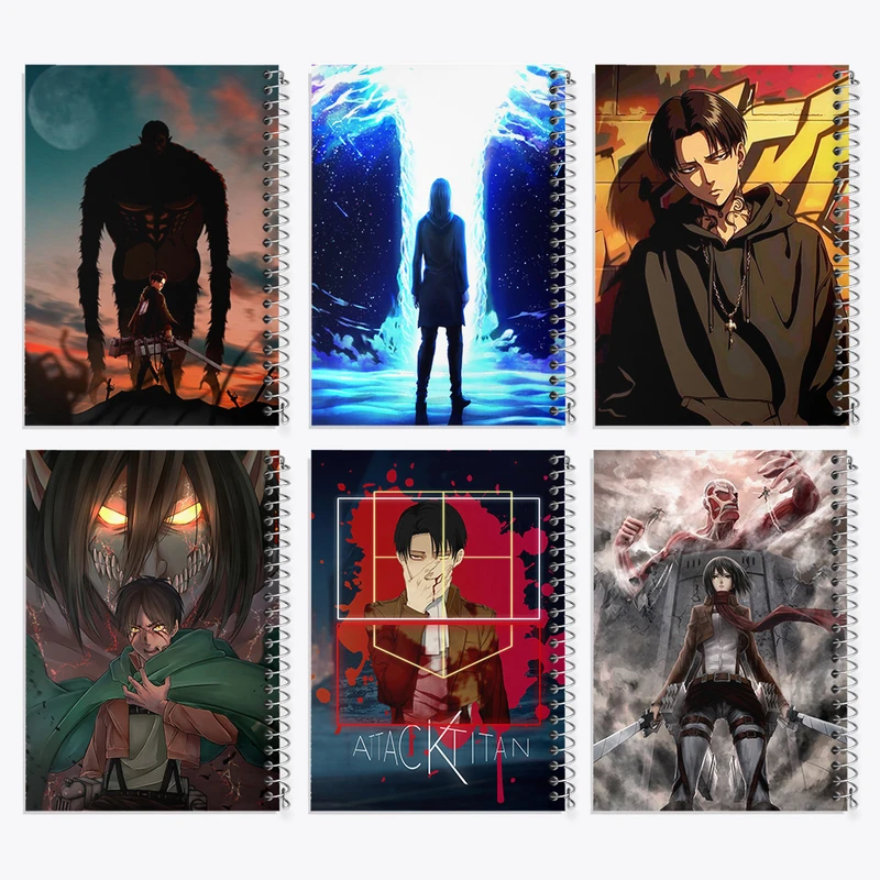 دفتر مشق 100 برگ خندالو طرح انیمه اتک آن تایتان کد 628 مجموعه 6 عددی