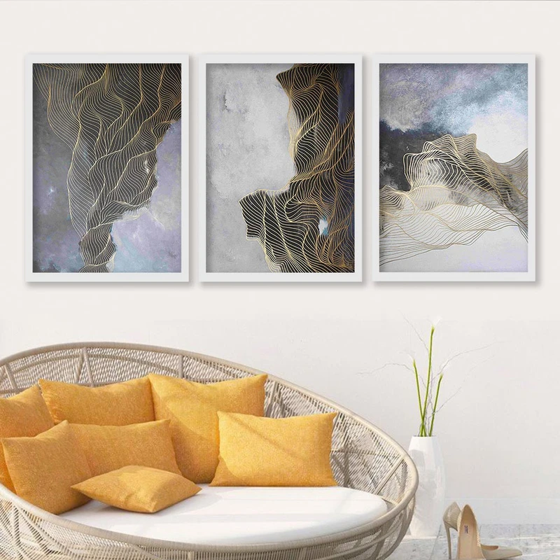 تابلو صبا طرح مدل دکوراتیو مدرن کد TD1043w مجموعه 3 عددی