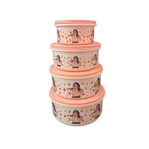 ظرف نگهدارنده مدل کافه لاته مجموعه 4 عددی