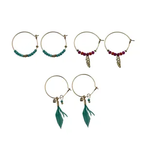 گوشواره زنانه مانگون مدل بوهو بسته 3 عددی