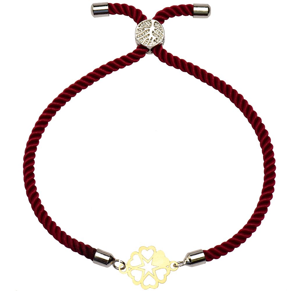 دستبند طلا 18 عیار زنانه کرابو طرح گل و قلب مدل Kr1614 -  - 1