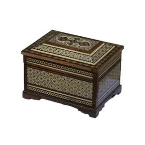 جعبه جواهرات خاتم کاری مدل اسلیمی