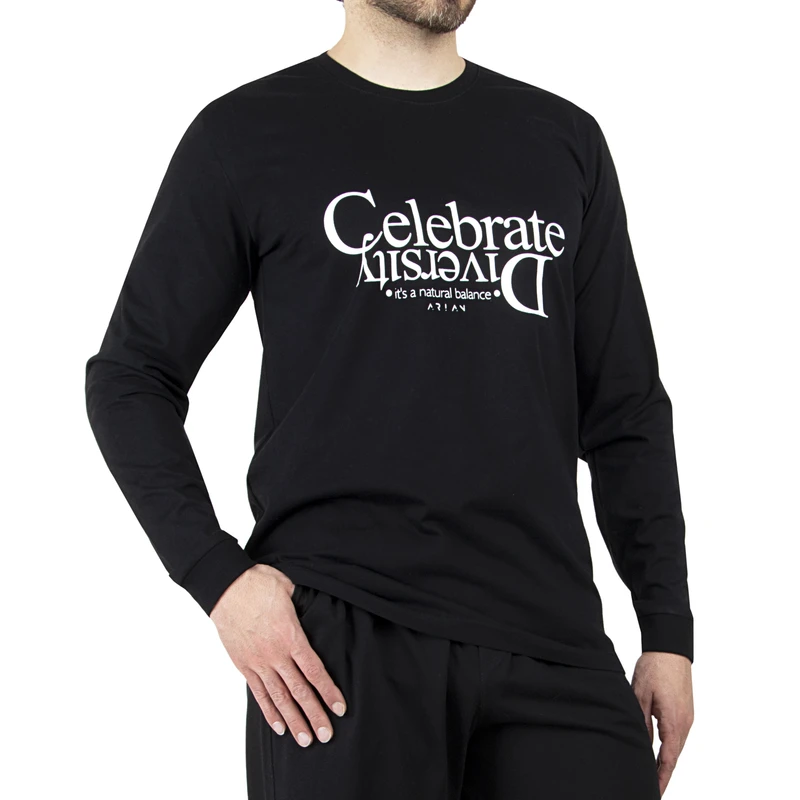 تی‌شرت آستین بلند مردانه آریان نخ باف مدل TZ 17633