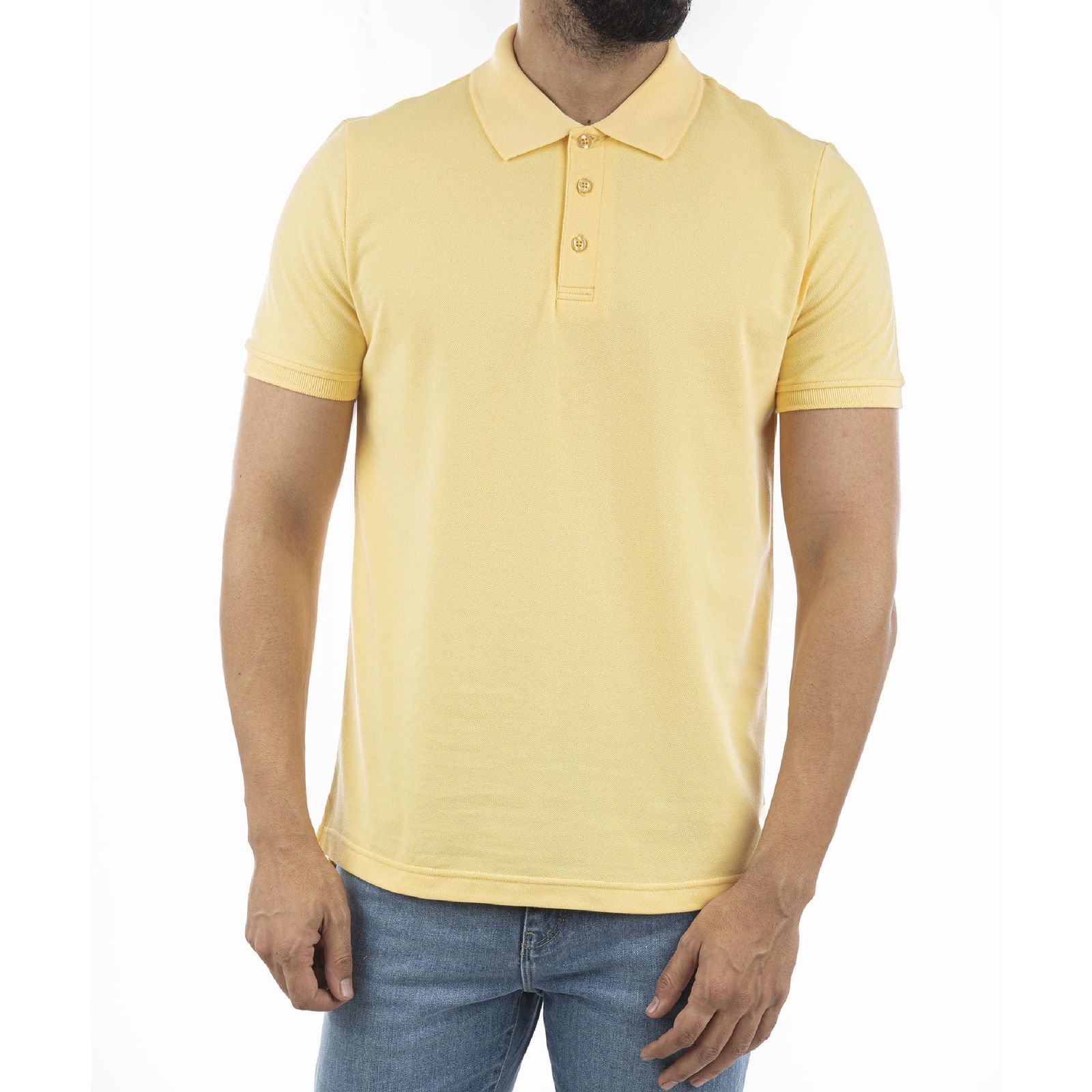 پولوشرت آستین کوتاه مردانه جوتی جینز مدل بیسیک کد 1551521 رنگ زرد روشن -  - 5