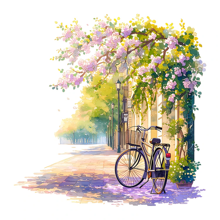استیکر پارچه و لباس پاد آفرین مدل منظره دوچرخه کد S8857