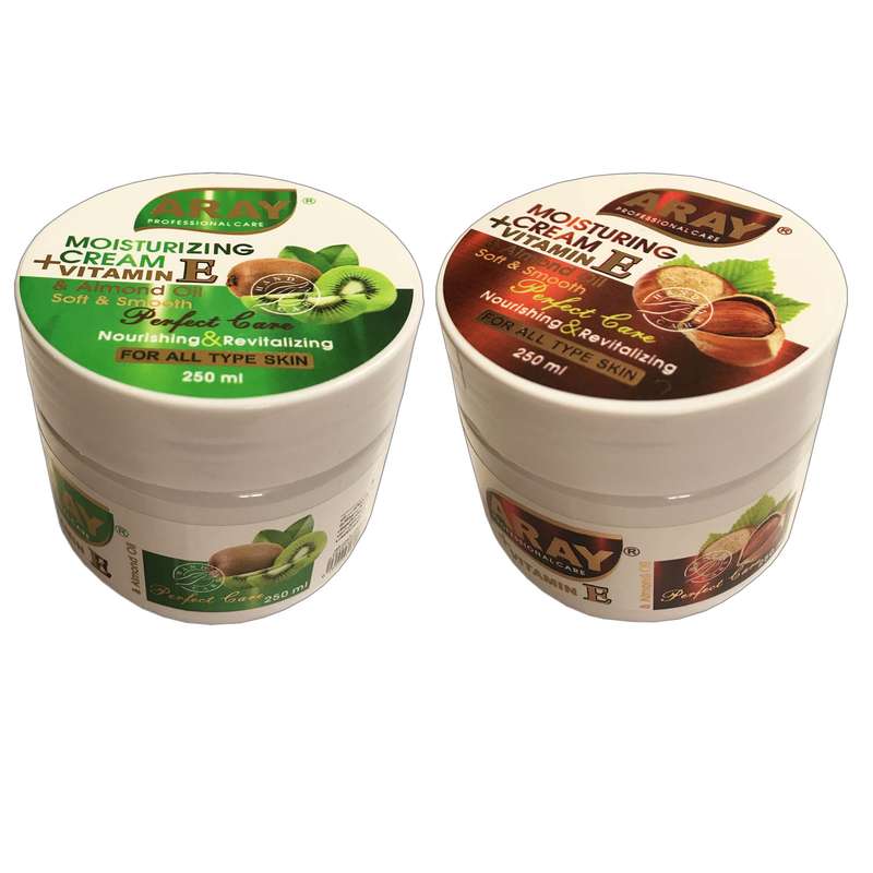 کرم مرطوب کننده آرای مدل کیوی و فندق حجم 250 میلی لیتر مجموعه 2 عددی