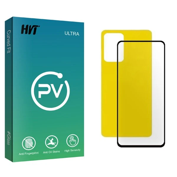 محافظ صفحه نمایش شیشه ای اچ وی تی مدل PV مناسب برای گوشی موبایل شیائومی Redmi Note 12 4G  به همراه محافظ پشت گوشی