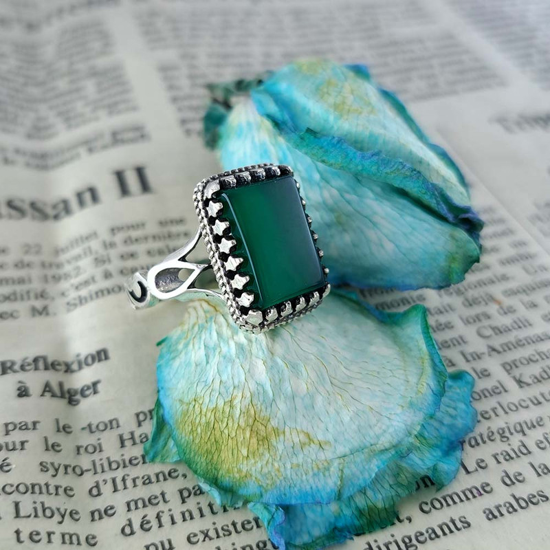 انگشتر نقره مردانه ملک زیور مدل عقیق کد 292