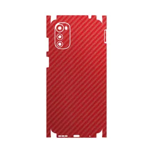 MAHOOT Red-Fiber-FullSkin Cover Sticker for Motorola Moto E32s