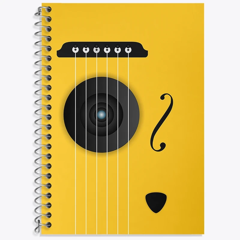 دفتر زبان 50 برگ خندالو مدل سه خط طرح گیتار کد N1683