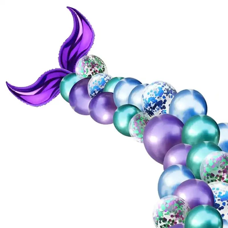 بادکنک فویلی لاکی بالونز مدل دم پری دریایی کد 1183 مجموعه 2 عددی