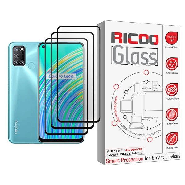 محافظ صفحه نمایش ریکو مدل Ricoo Glass MIX003 مناسب برای گوشی موبایل ریلمی C17 بسته سه عددی