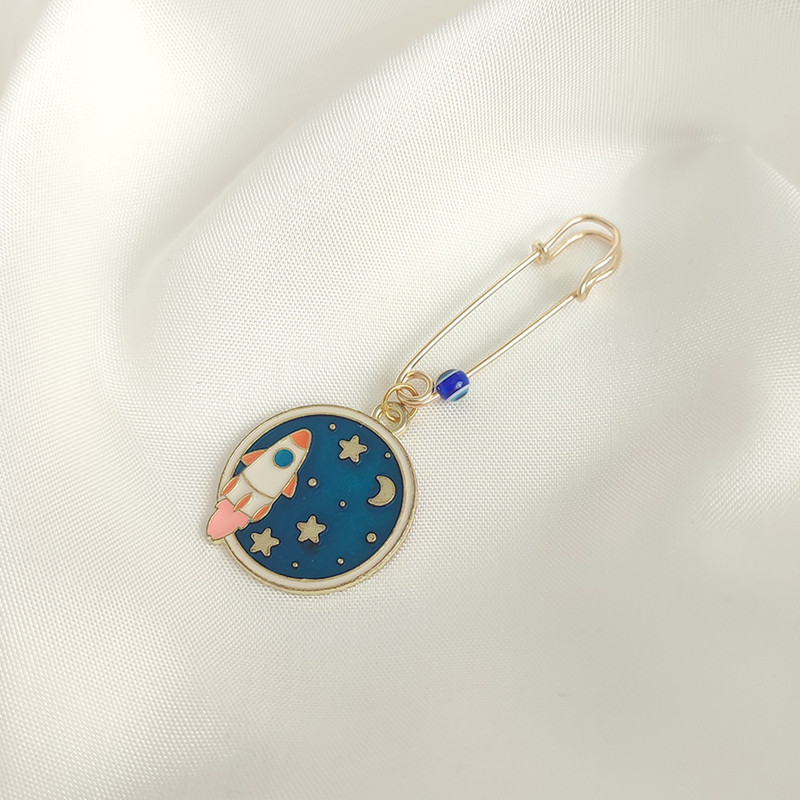 سنجاق سینه دخترانه لیمونار گالری مدل شاتل فضایی و ستاره