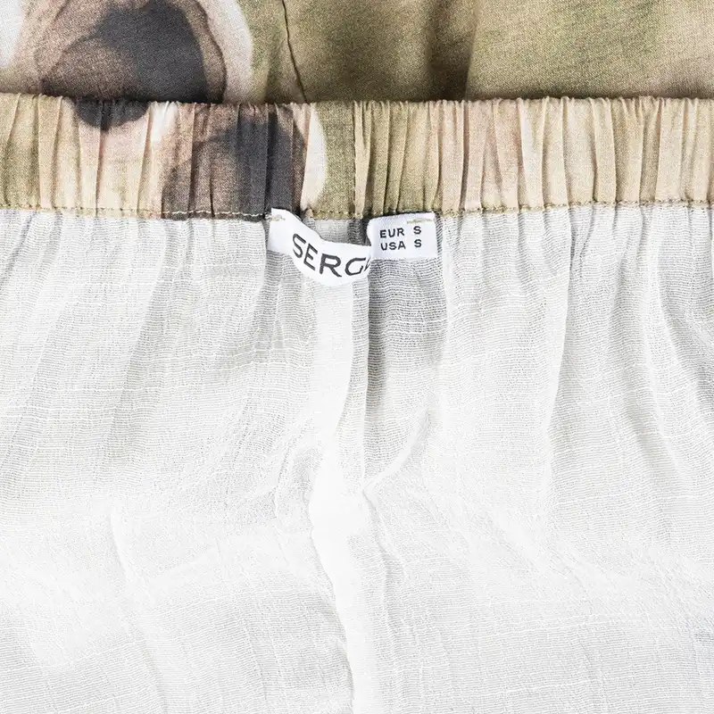 دامن چین‌دار زنانه سرژه مدل 210232 رنگ سبز