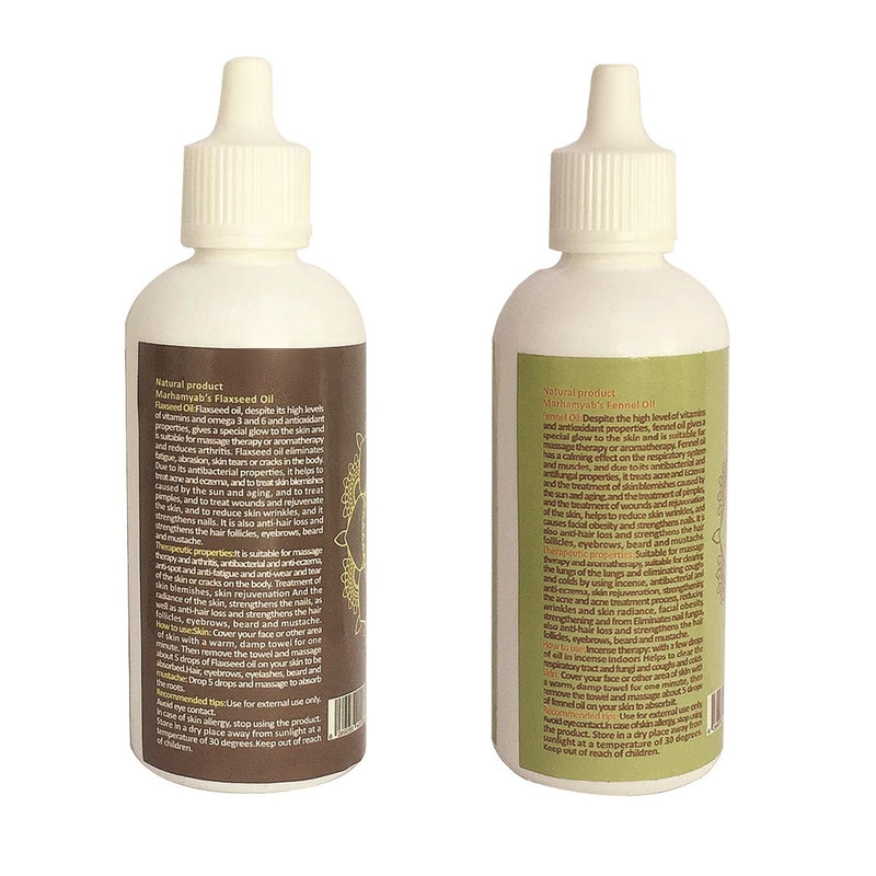 روغن تقویت کننده مو ، مژه و ابرو مرهم یاب مدل رازیانه و دانه کتان حجم 80 میلی لیتر مجموعه 2 عددی روغن تقویت کننده مو ، مژه و ابرو مرهم یاب مدل رازیانه و دانه کتان حجم 80 میلی لیتر مجموعه 2 عددی