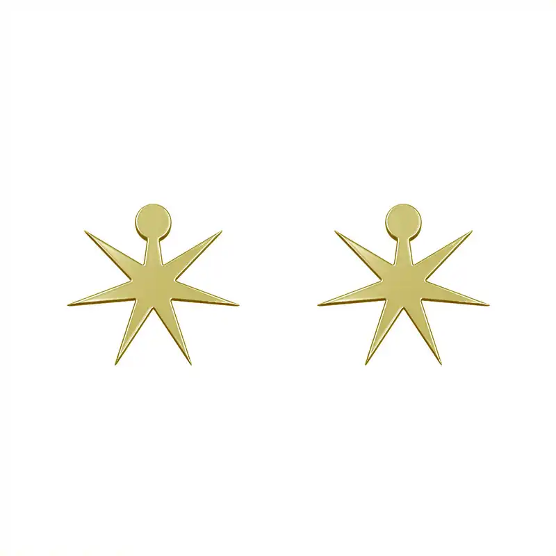 گوشواره طلا 18 عیار زنانه مدوپد مدل ستاره کد GA1-15371