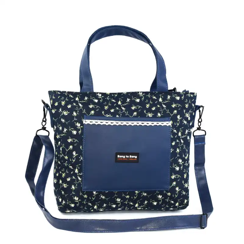 کیف دوشی تک جیب رنگ تا رنگ طرح گل ریز