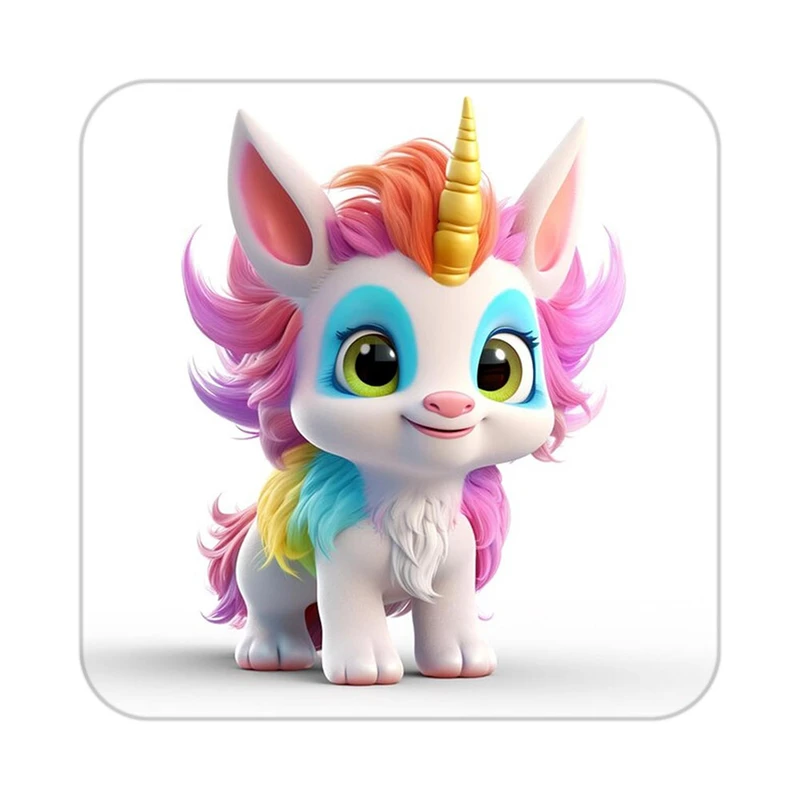 زیر لیوانی کاکتی طرح اسب تک شاخ و یونیکورن مدل mp33509