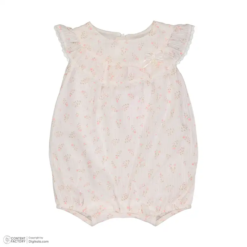 ست سرهمی و کلاه نوزادی ایندیگو مدل 13132 رنگ سفید