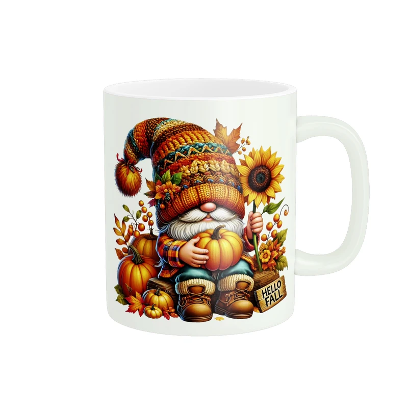 ماگ پادآفرین مدل پاییز طرح عروسکی کدوتنبل کد PM649