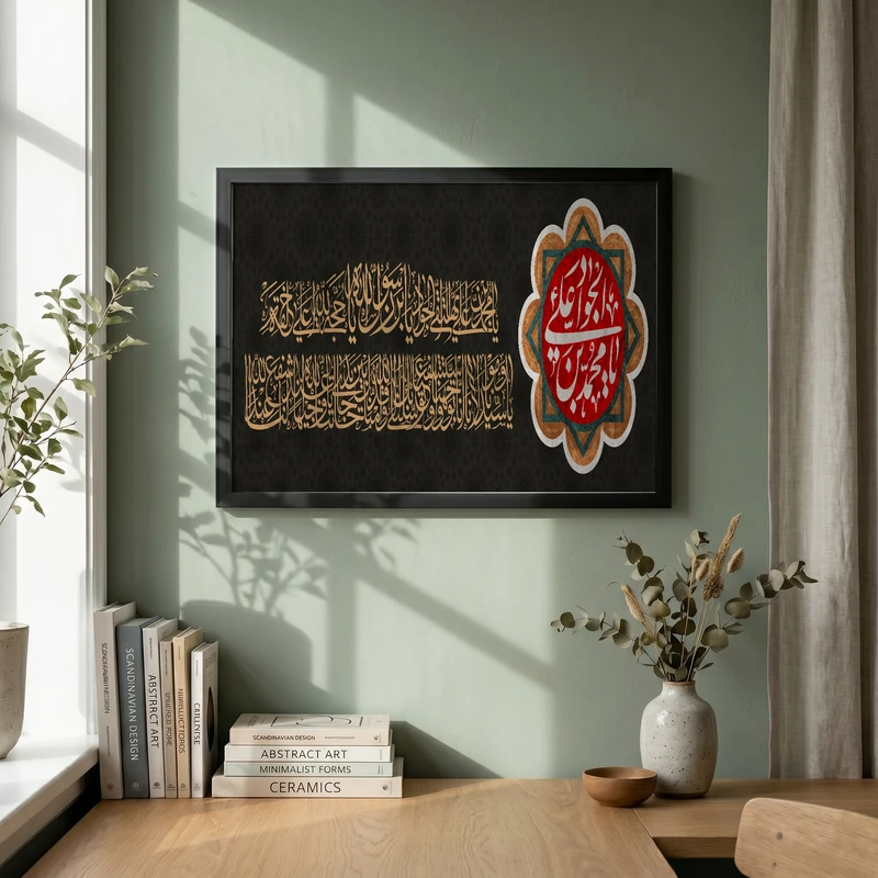تابلو طرح شهادت امام جواد مدل G14281 فریم مشکی