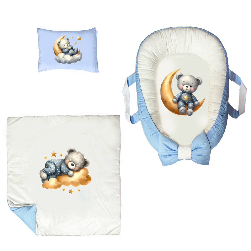 سرویس خواب 3 تکه نوزاد پادآفرین مدل گارد محافظ طرح خرس تدی کد PG004