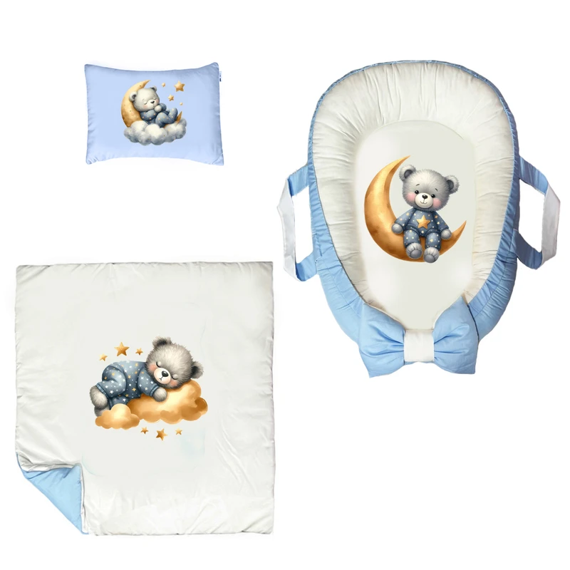 سرویس خواب 3 تکه نوزاد پادآفرین مدل گارد محافظ طرح خرس تدی کد PG004  