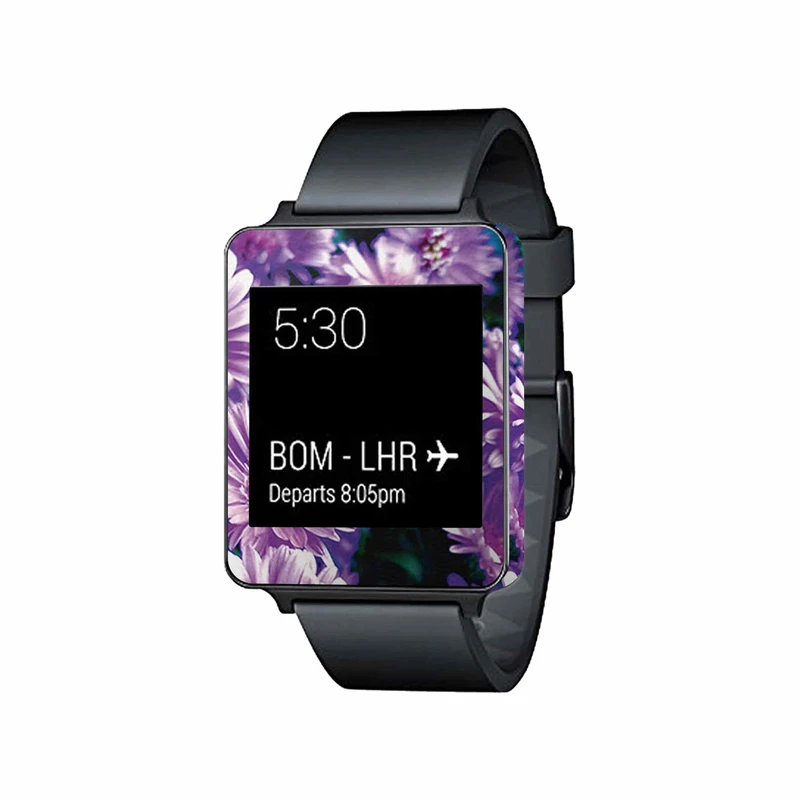  برچسب ماهوت طرح Purple-Flower مناسب برای ساعت هوشمند ال جی G Watch