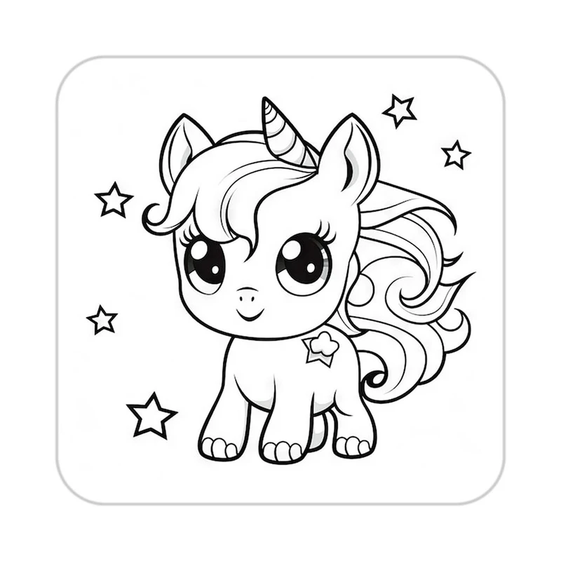 زیر لیوانی کاکتی طرح اسب تک شاخ و یونیکورن مدل mp31983