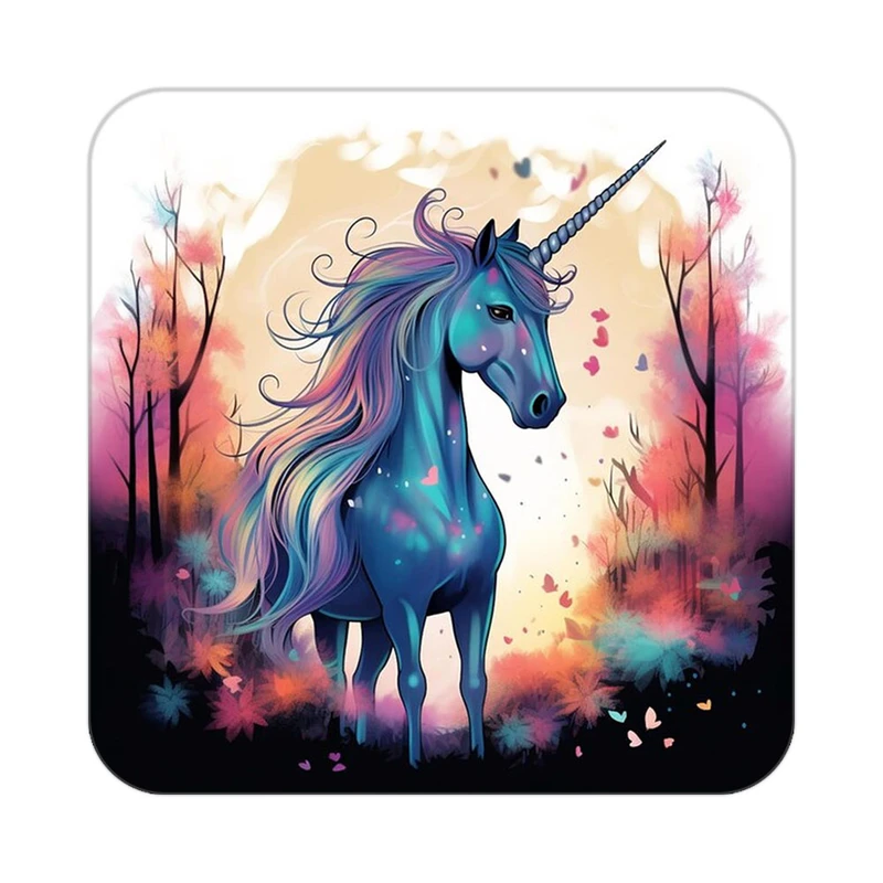 زیر لیوانی کاکتی طرح اسب تک شاخ و یونیکورن مدل mp33026