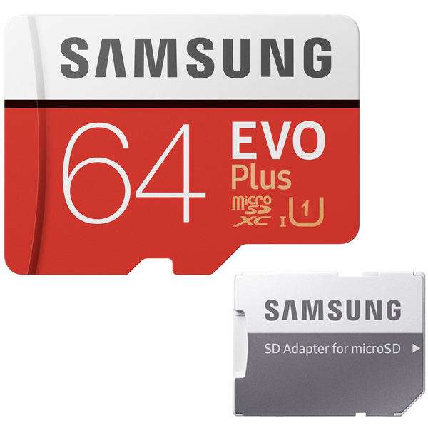 کارت حافظه Micro SDHC سامسونگ مدل EVO PLUS کلاس 10 استاندارد UHS-1 CARD سرعت 95Mbps ظرفیت 64 گیگابایت به همراه آداپتور SD کارت حافظه Micro SDHC سامسونگ مدل EVO PLUS کلاس 10 استاندارد UHS-1 CARD سرعت 95Mbps ظرفیت 64 گیگابایت به همراه آداپتور SD