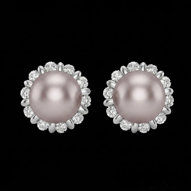 گوشواره میخی نقره زنانه آیلند مدل سان مرواریدی 