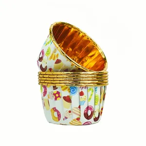 کپسول کاپ کیک مدل کرکره ای آلومینیومی سایز 5 طرح کیک بسته 20 عددی