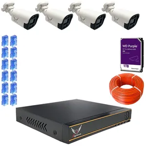 سیستم امنیتی چهار دوربین رایمون مدل Pack-5MP-POE-4C1T-01