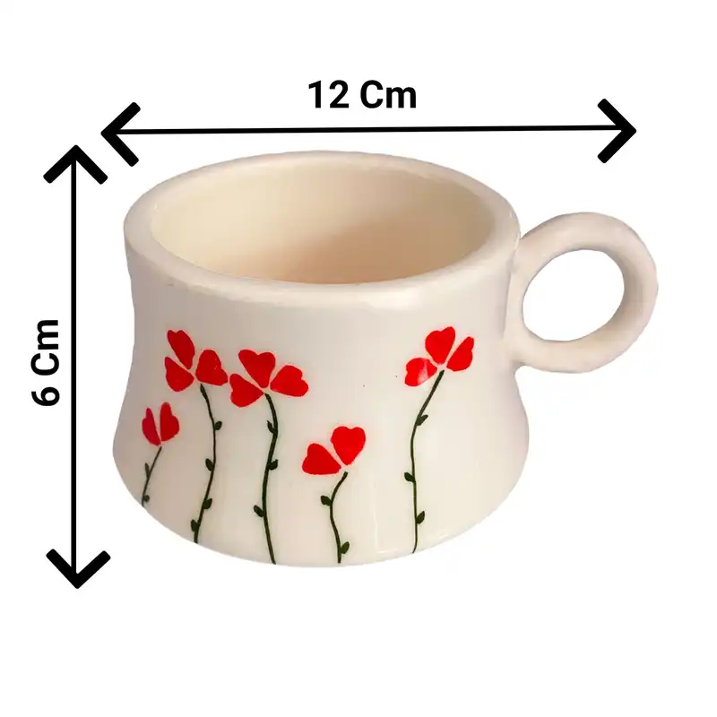 سرویس چای خوری سرامیکی 4 پارچه مدل گل کد 21