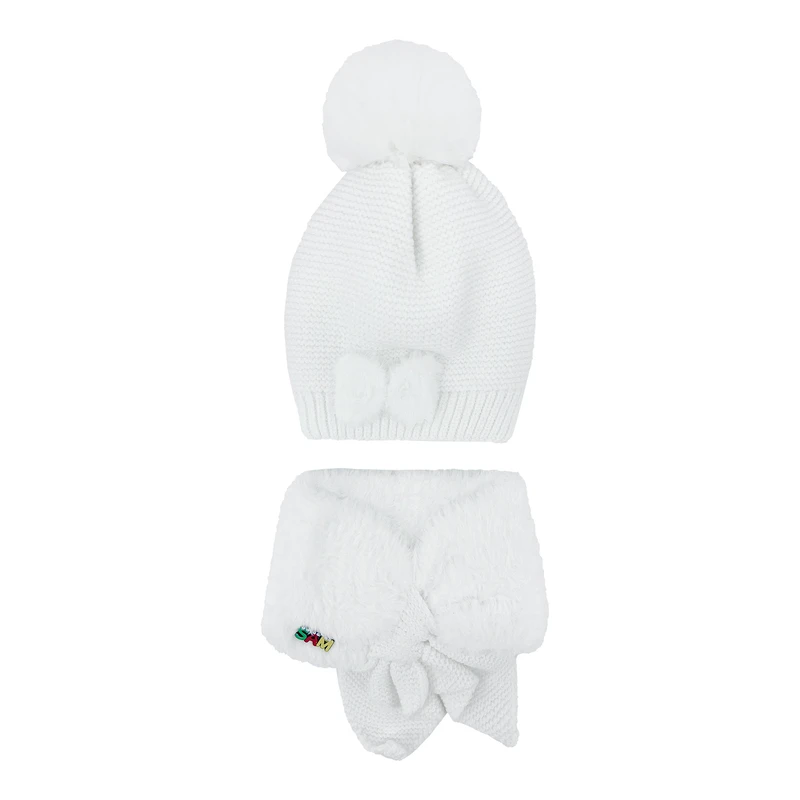 ست کلاه و شال گردن مدل پاپیون دار سام 566