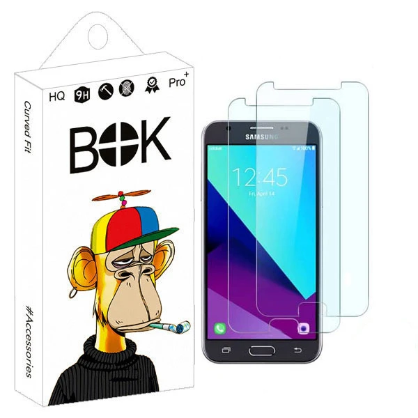 محافظ صفحه نمایش شیشه ای بوک مدل Titan Shield مناسب برای گوشی موبایل سامسونگ Galaxy J4 2018 بسته دو عددی