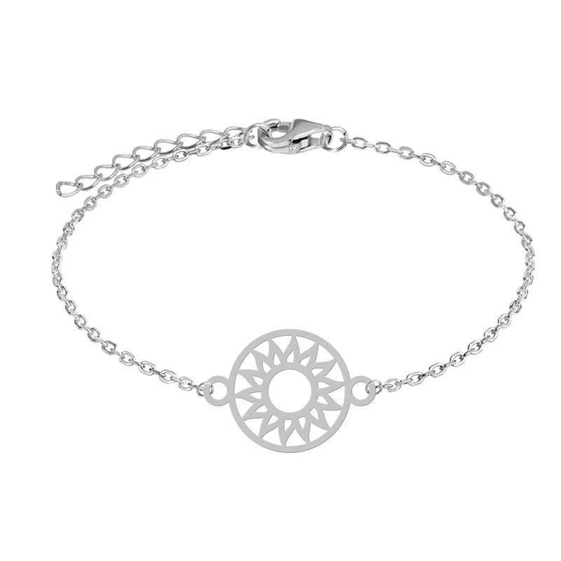 دستبند زنجیری زنانه هایکا طرح دایره و خورشید کد zd.h 402