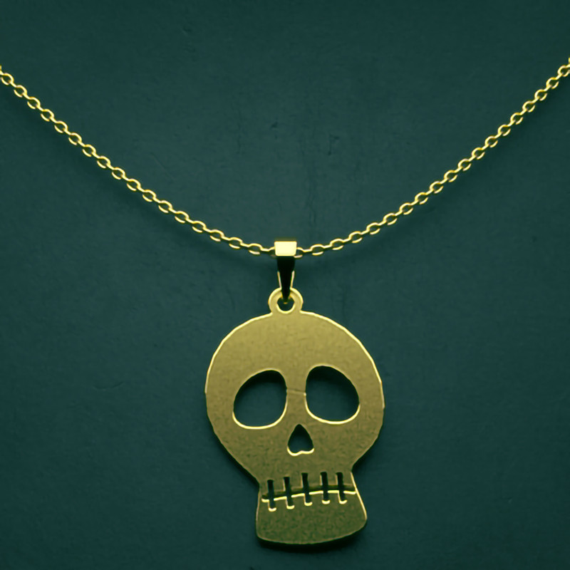 گردنبند طلا 18 عیار زنانه مدوپد مدل جمجمه کد K2-1-1089