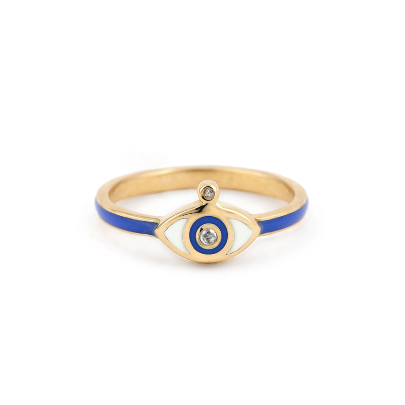 انگشتر طلا 18 عیار زنانه بان گالری مدل چشم