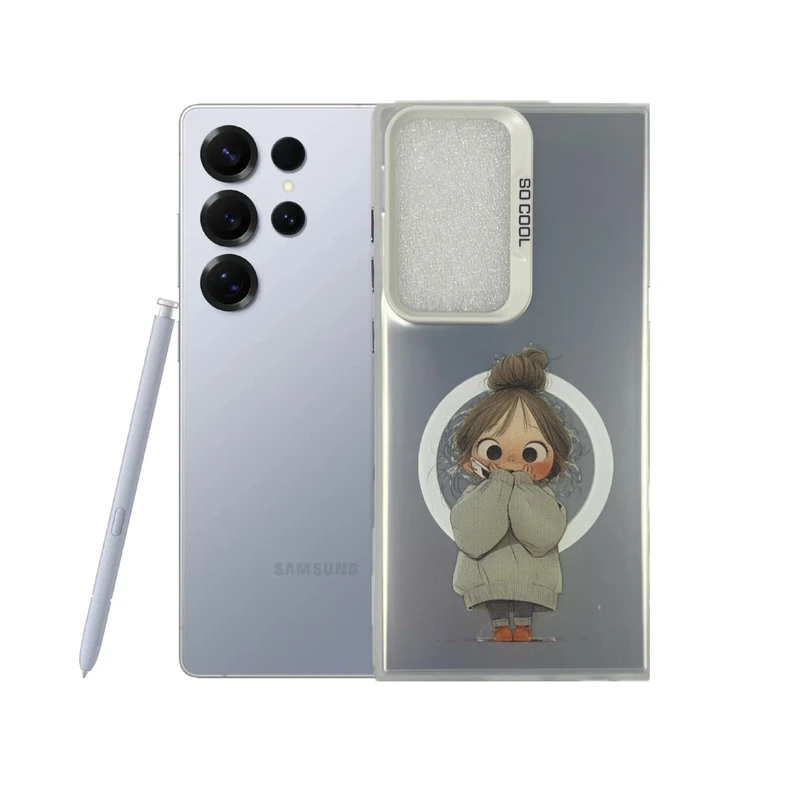 کاور‌ طرح دختر خجالتی مناسب برای گوشی موبایل سامسونگ Galaxy S25 Ultra
