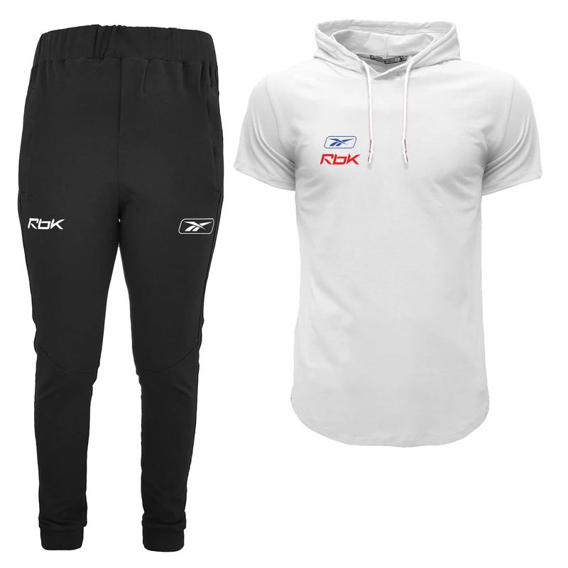 ست تی شرت کلاه دار و شلوار مردانه مدل 00030622