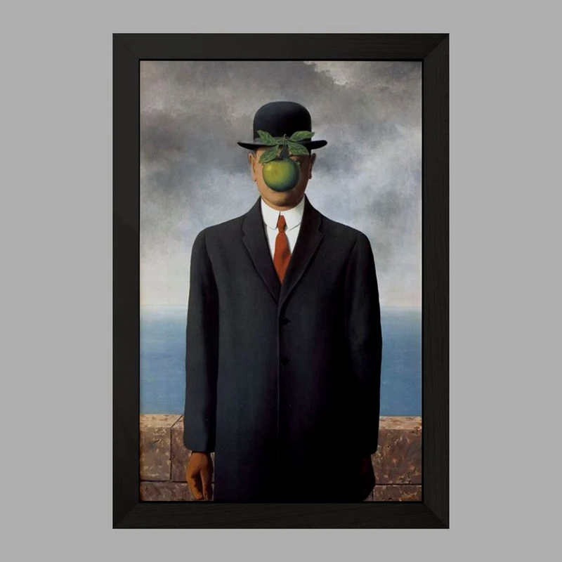 تابلو خندالو مدل پسر انسان اثر رنه ماگریت  کد 23345