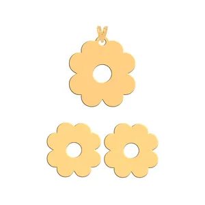 نیم ست طلا 18 عیار زنانه فرشته مدل گل WHSL-000206