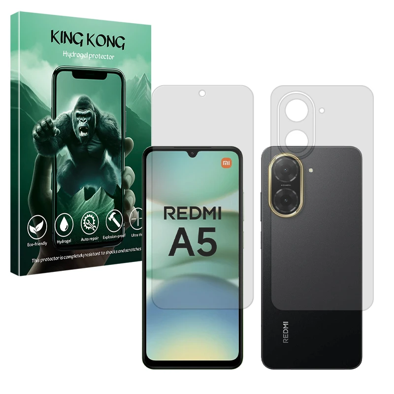 محافظ صفحه نمایش مات کینگ کونگ مدل Tough مناسب برای گوشی موبایل شیائومی Redmi A5 4G به همراه محافظ پشت گوشی
