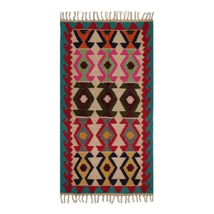 گلیم دستبافت دو متری مدل جام کد 39 