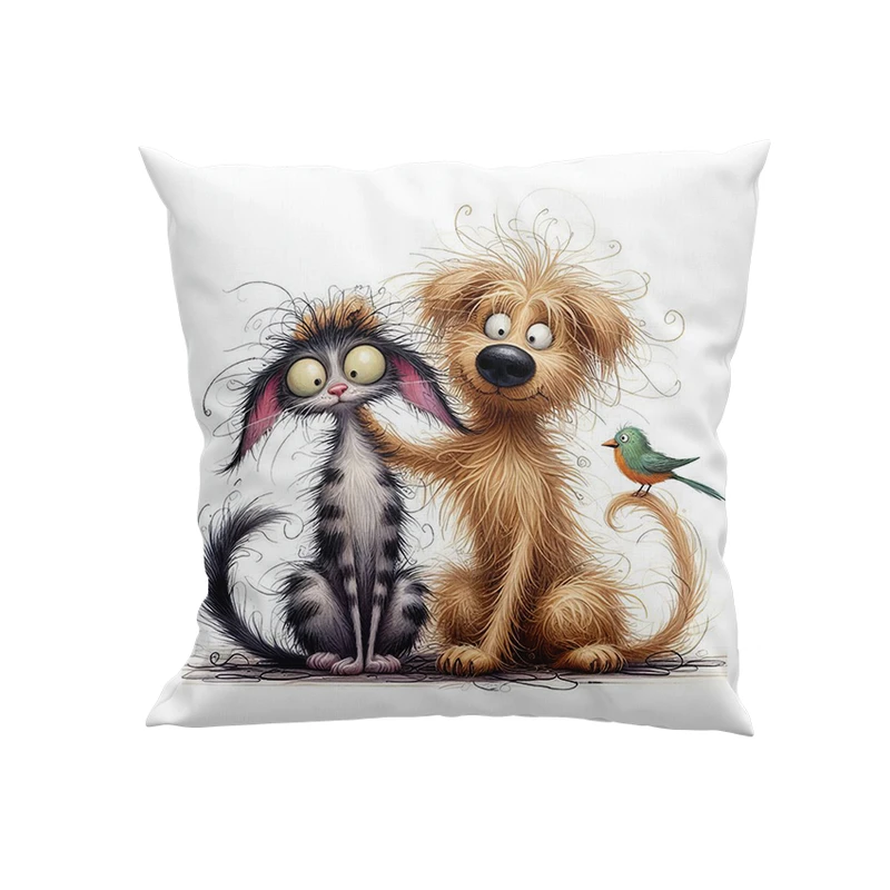 کوسن پاد آفرین مدل سگ و گربه و پرنده کد DKK1237