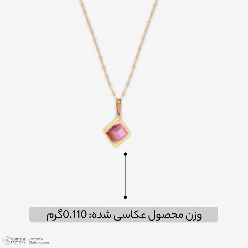 گردنبند طلا 18 عیار زنانه با زنجیر پولکی رضا گلد مدل مکعب کد T2035