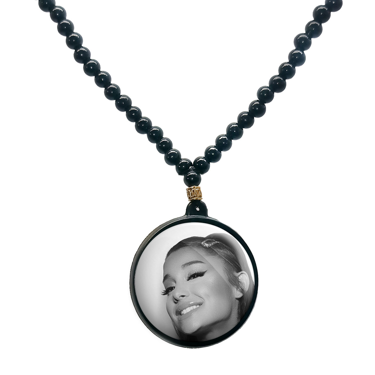 گردنبند پرمانه طرح آریانا گرانده کد pmd.7764 مدل دو طرفه